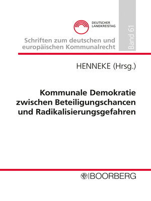 cover image of Kommunale Demokratie zwischen Beteiligungschancen und Radikalisierungsgefahren
